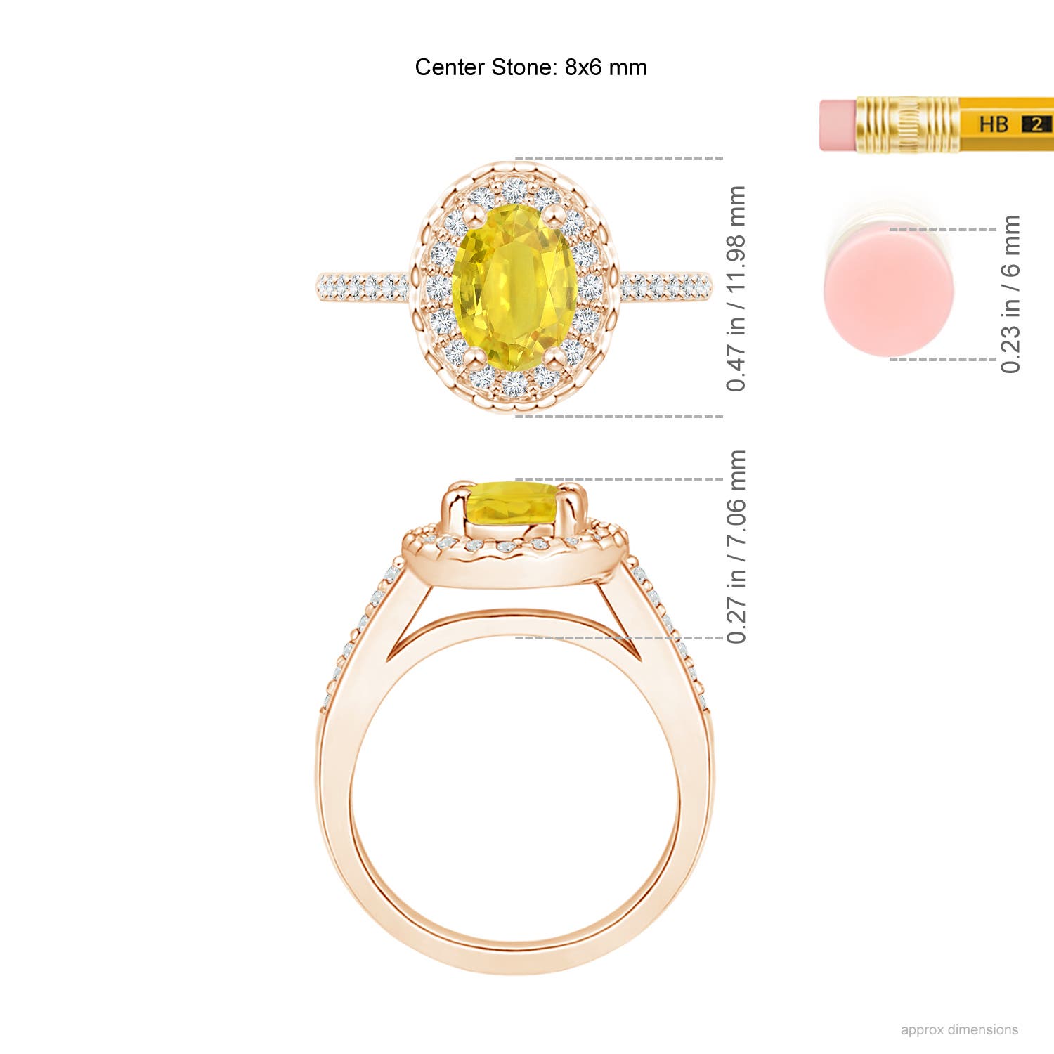 AA - Yellow Sapphire / 1.82 CT / 14 KT Rose Gold