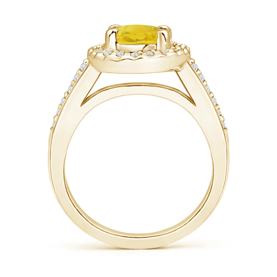 8x6mm AA Classic Oval Yellow Sapphire Halo Ring with Diamond Accents in Yellow Gold side-1