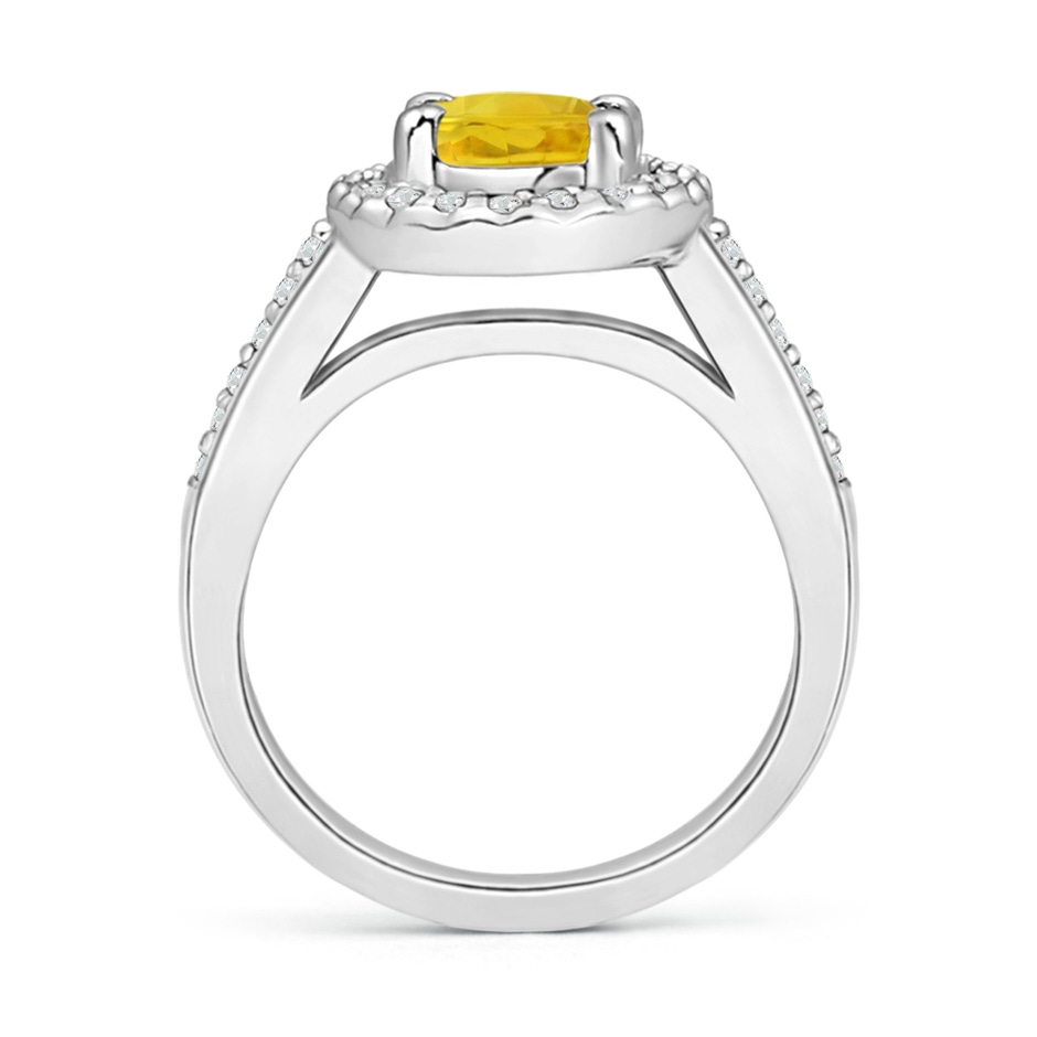8x6mm AAA Classic Oval Yellow Sapphire Halo Ring with Diamond Accents in P950 Platinum side-1