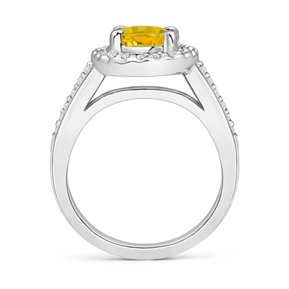 8x6mm AAAA Classic Oval Yellow Sapphire Halo Ring with Diamond Accents in P950 Platinum side-1