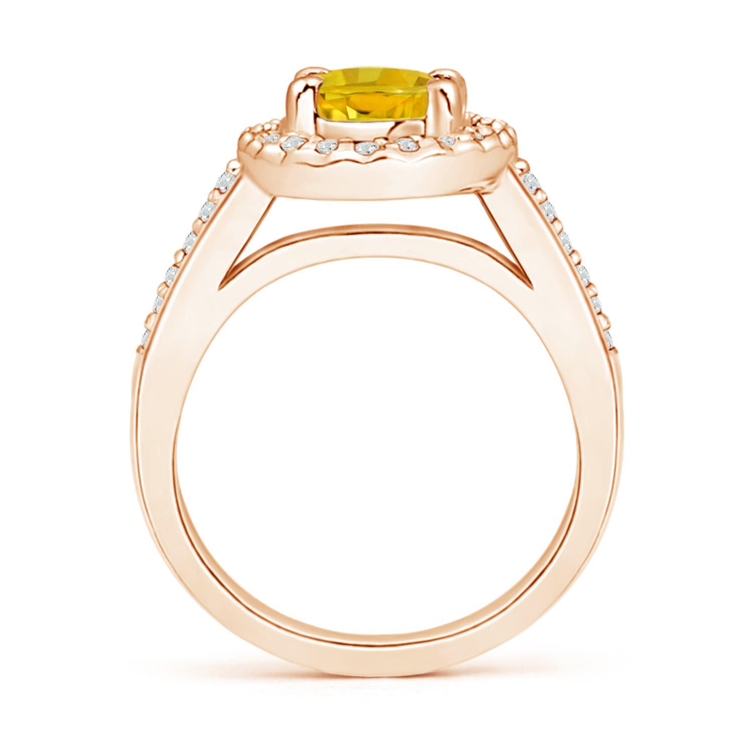 AAAA - Yellow Sapphire / 1.82 CT / 14 KT Rose Gold