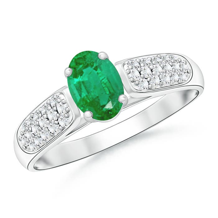 AA - Emerald / 0.68 CT / 14 KT White Gold