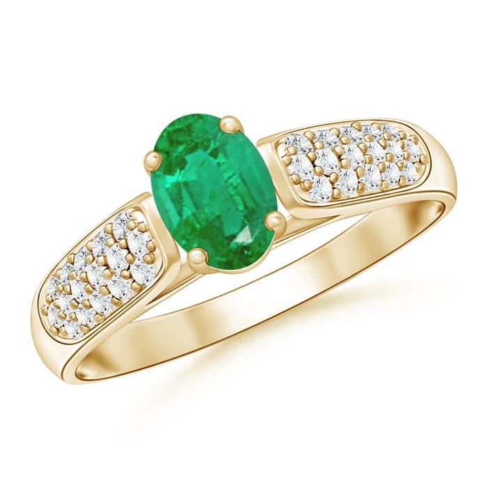 AA - Emerald / 0.68 CT / 14 KT Yellow Gold