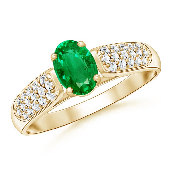 AAA - Emerald / 0.68 CT / 14 KT Yellow Gold