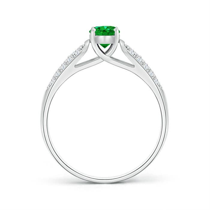 Premium - Lab-Grown Emerald / 0.68 CT / 14 KT White Gold