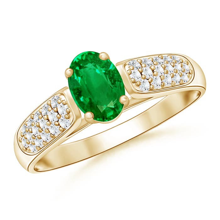 AAAA - Emerald / 0.68 CT / 14 KT Yellow Gold