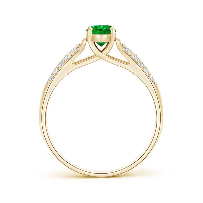 AAAA - Emerald / 0.68 CT / 14 KT Yellow Gold