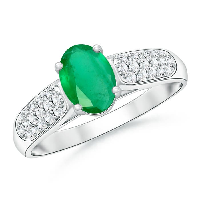 A - Emerald / 0.95 CT / 14 KT White Gold