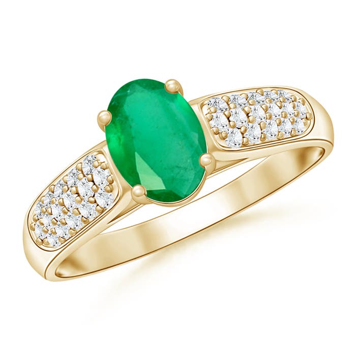 A - Emerald / 0.95 CT / 14 KT Yellow Gold