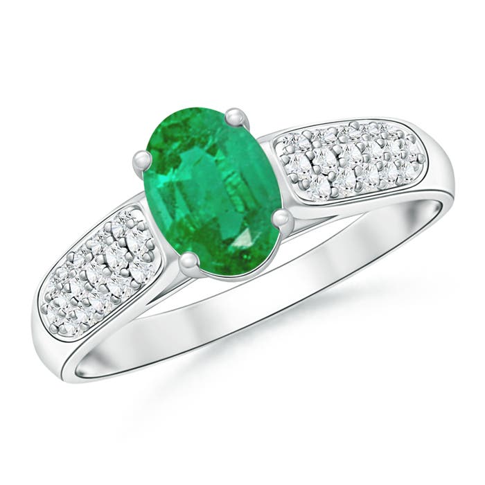 AA - Emerald / 0.95 CT / 14 KT White Gold