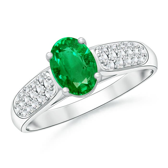 AAA - Emerald / 0.95 CT / 14 KT White Gold