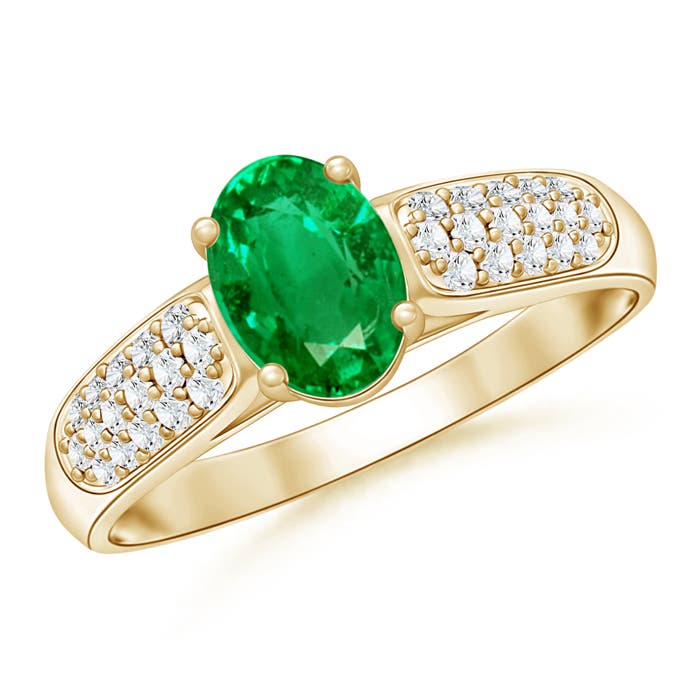 AAA - Emerald / 0.95 CT / 14 KT Yellow Gold