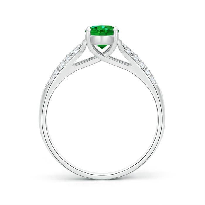 AAAA - Emerald / 0.95 CT / 14 KT White Gold