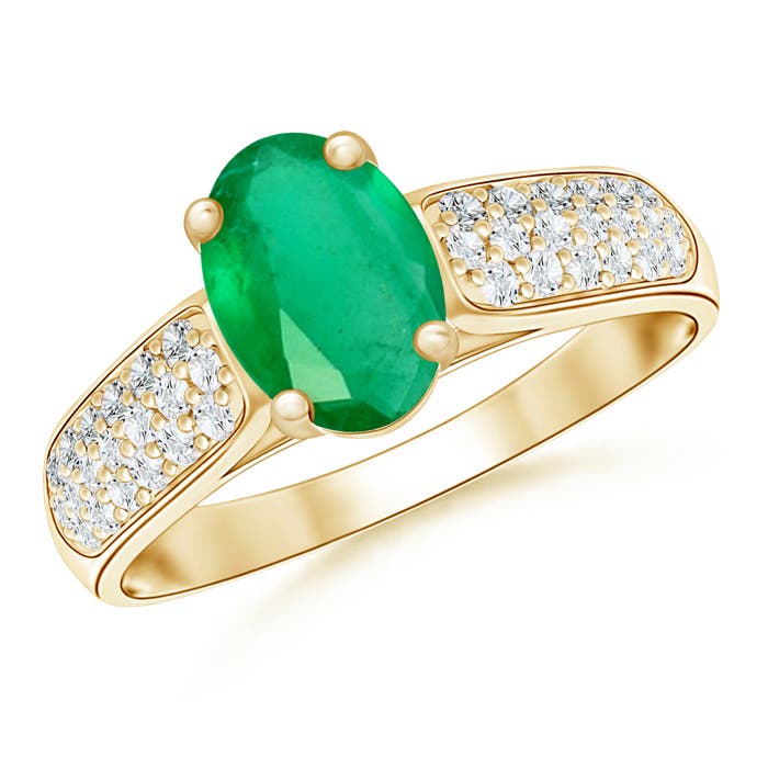 A - Emerald / 1.44 CT / 14 KT Yellow Gold