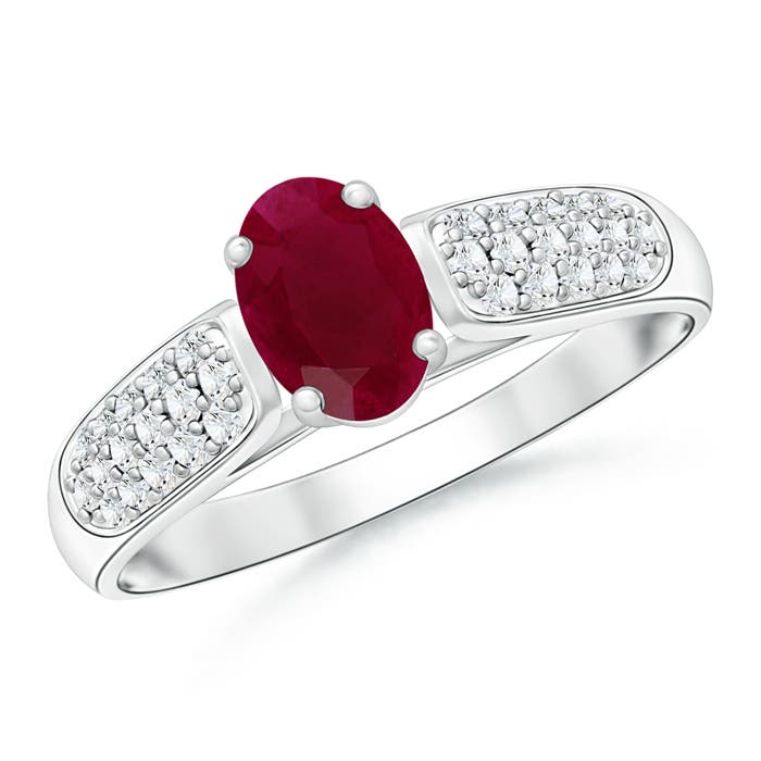 A - Ruby / 0.88 CT / 14 KT White Gold