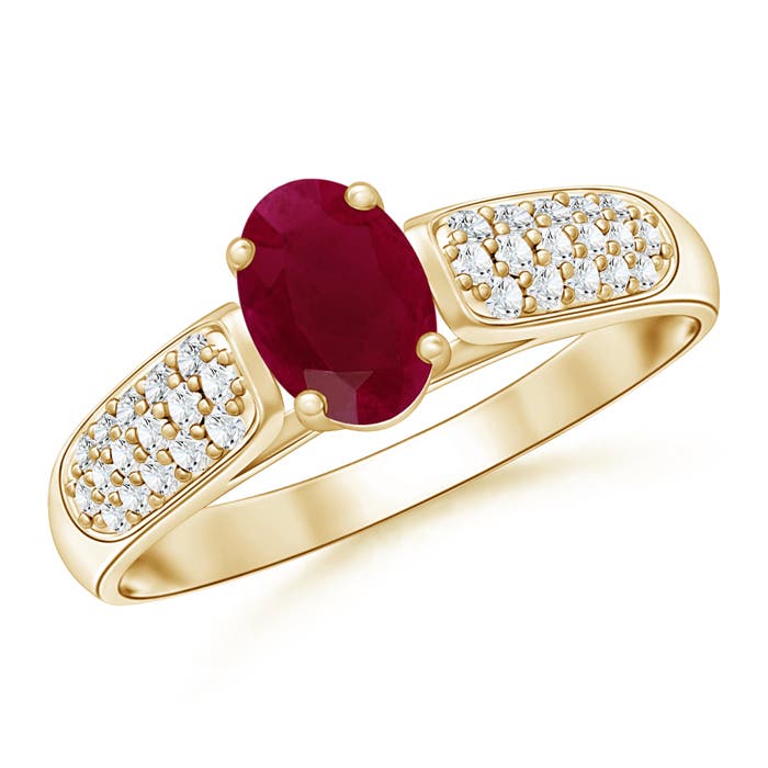 A - Ruby / 0.88 CT / 14 KT Yellow Gold