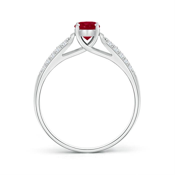 AA - Ruby / 0.88 CT / 14 KT White Gold