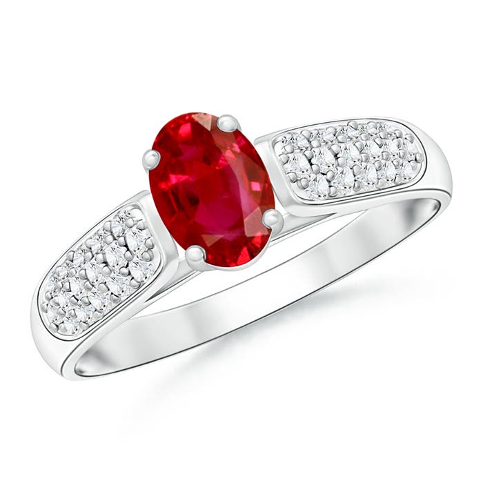 AAA - Ruby / 0.88 CT / 14 KT White Gold