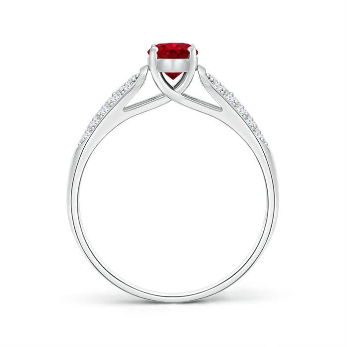 AAA - Ruby / 0.88 CT / 14 KT White Gold