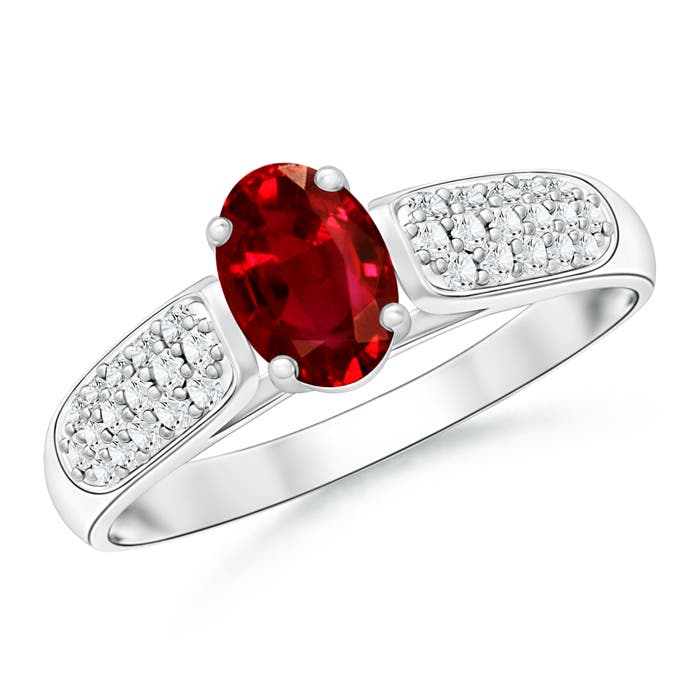 AAAA - Ruby / 0.88 CT / 14 KT White Gold