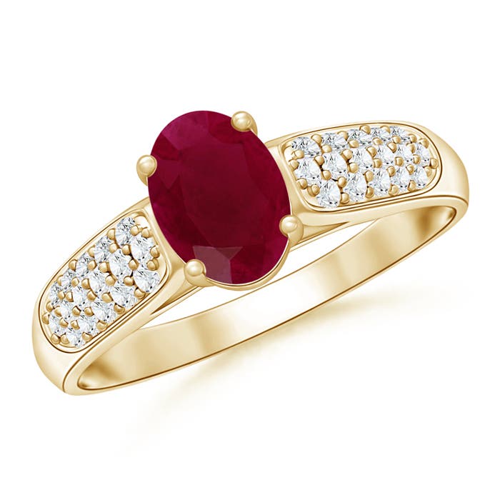 A - Ruby / 1.29 CT / 14 KT Yellow Gold