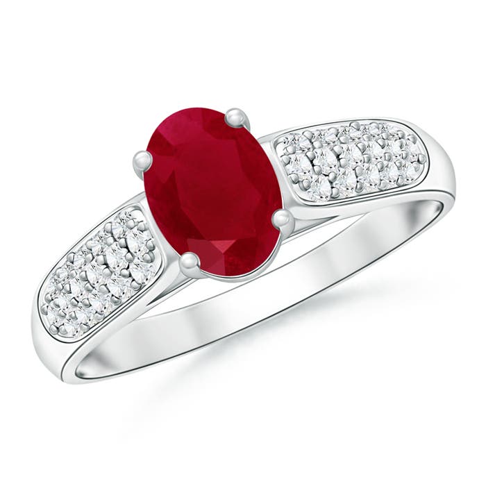 AA - Ruby / 1.29 CT / 14 KT White Gold