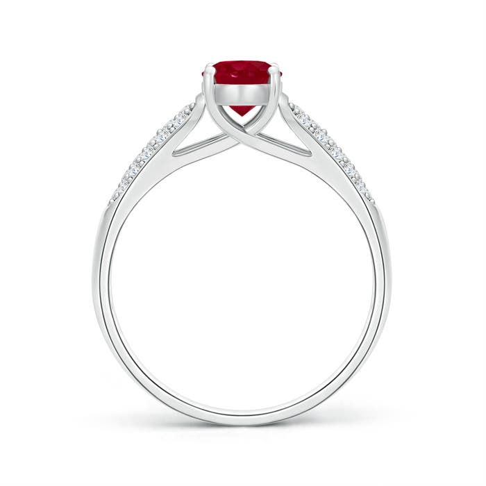 AA - Ruby / 1.29 CT / 14 KT White Gold