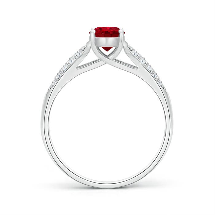 AAA - Ruby / 1.29 CT / 14 KT White Gold