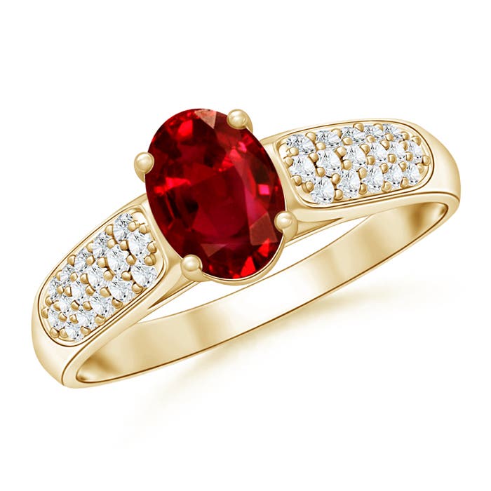 AAAA - Ruby / 1.29 CT / 14 KT Yellow Gold