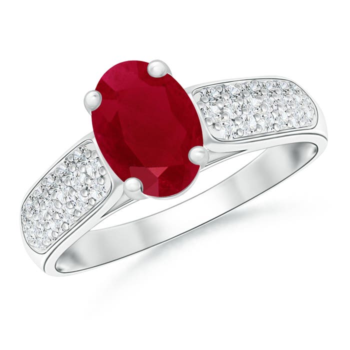 AA - Ruby / 1.59 CT / 14 KT White Gold