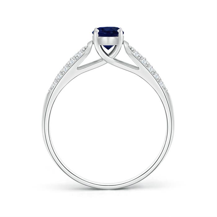 A - Blue Sapphire / 0.88 CT / 14 KT White Gold