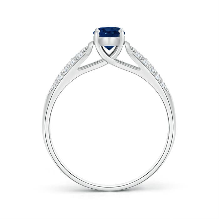 AA - Blue Sapphire / 0.88 CT / 14 KT White Gold