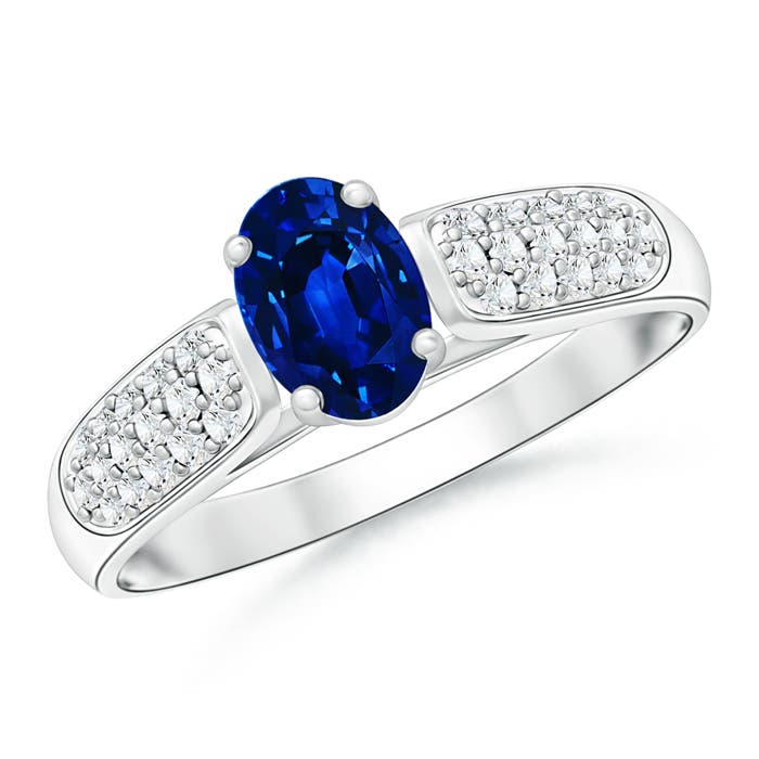 AAAA - Blue Sapphire / 0.88 CT / 14 KT White Gold