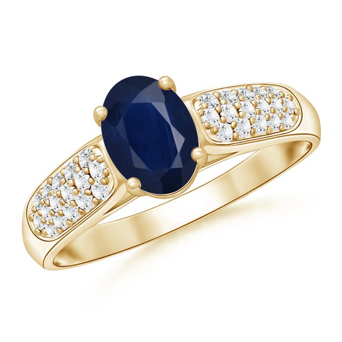 A - Blue Sapphire / 1.14 CT / 14 KT Yellow Gold