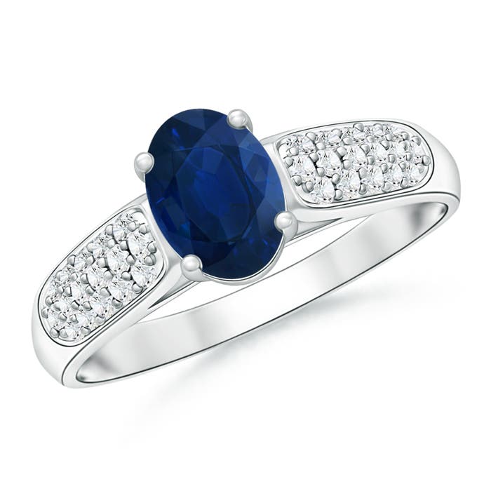 AA - Blue Sapphire / 1.14 CT / 14 KT White Gold