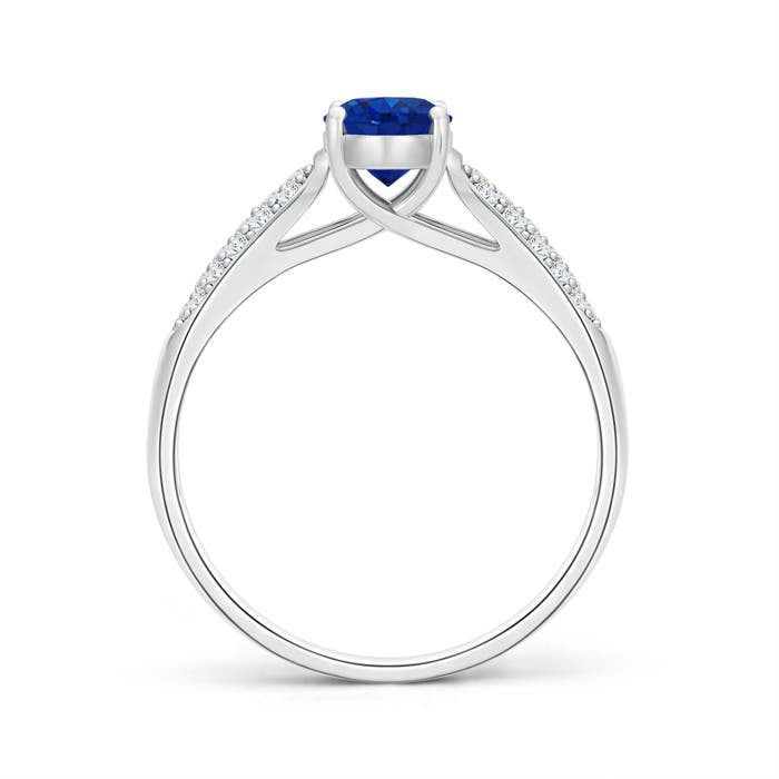 AAA - Blue Sapphire / 1.14 CT / 14 KT White Gold