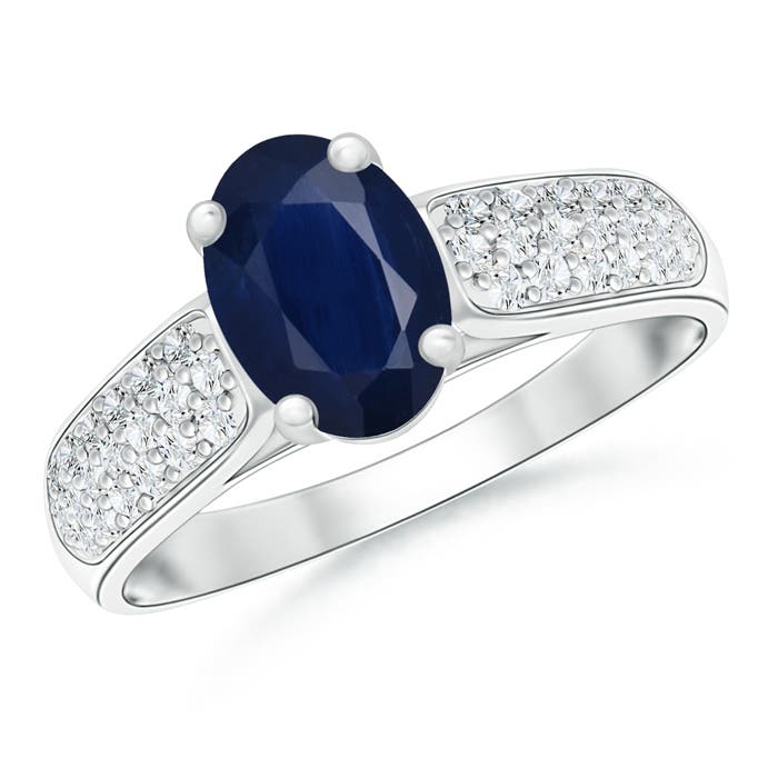 A - Blue Sapphire / 1.89 CT / 14 KT White Gold