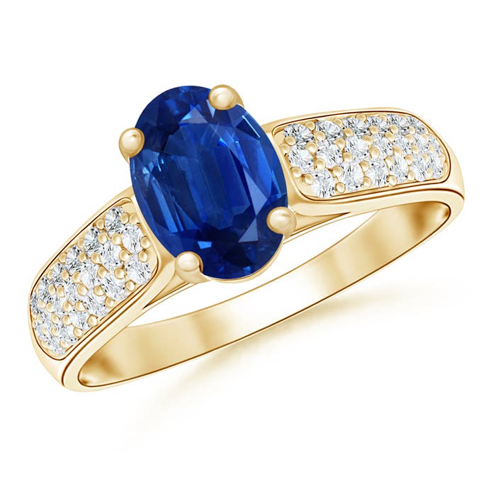 AAA - Blue Sapphire / 1.89 CT / 14 KT Yellow Gold