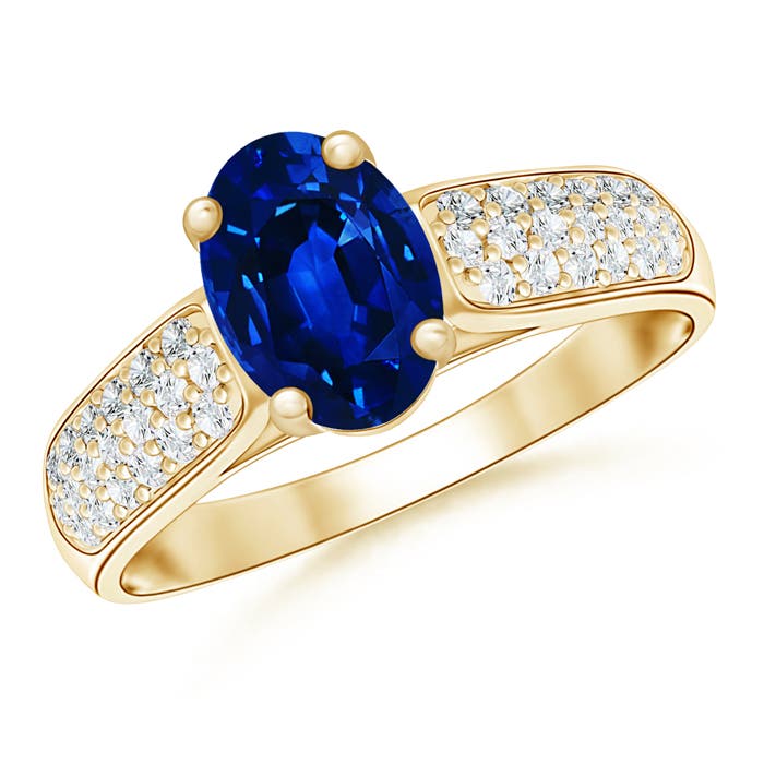 AAAA - Blue Sapphire / 1.89 CT / 14 KT Yellow Gold