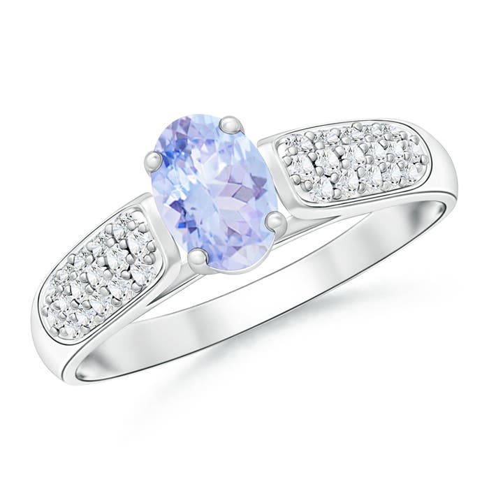 A - Tanzanite / 0.73 CT / 14 KT White Gold