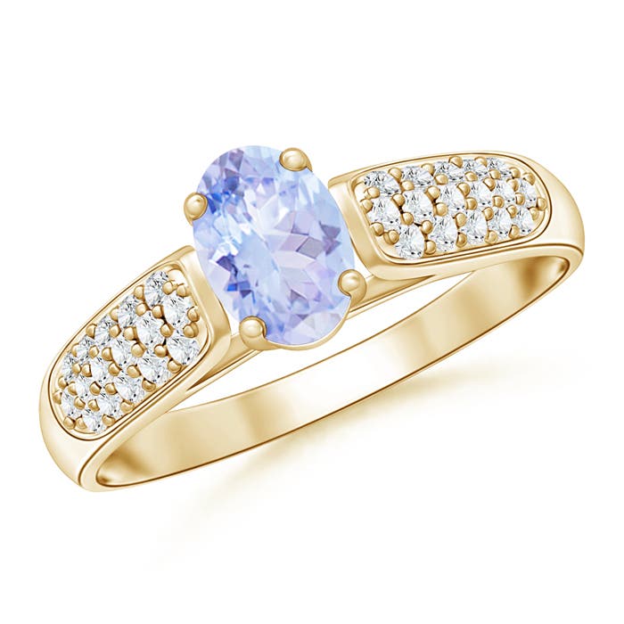 A - Tanzanite / 0.73 CT / 14 KT Yellow Gold