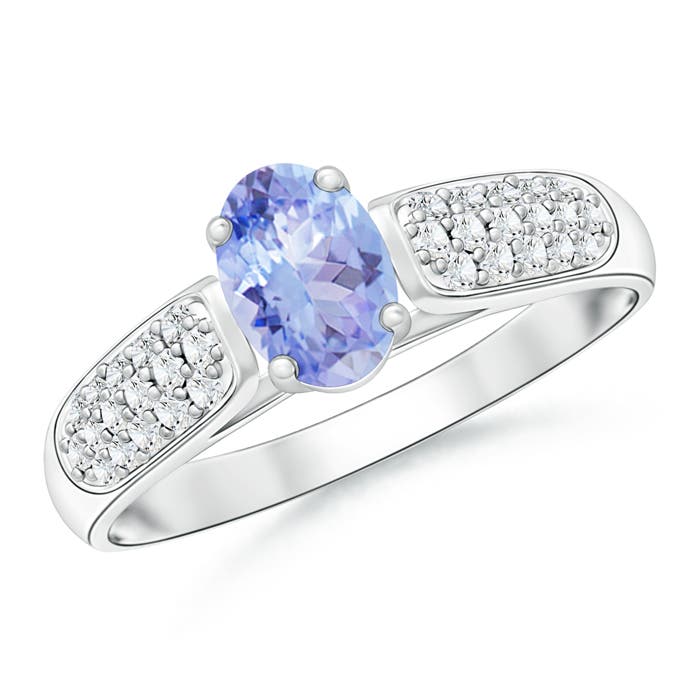 AA - Tanzanite / 0.73 CT / 14 KT White Gold