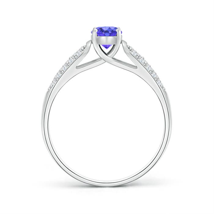 AAA - Tanzanite / 0.73 CT / 14 KT White Gold