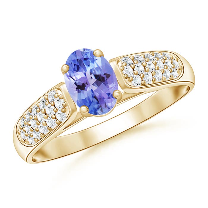 AAA - Tanzanite / 0.73 CT / 14 KT Yellow Gold