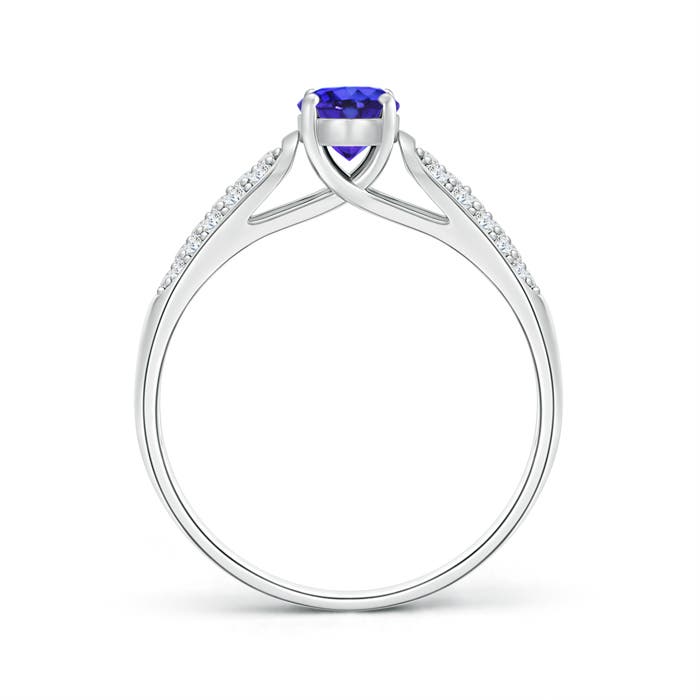 AAAA - Tanzanite / 0.73 CT / 14 KT White Gold