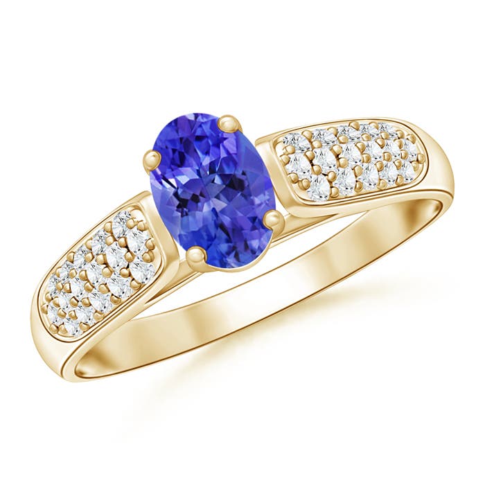 AAAA - Tanzanite / 0.73 CT / 14 KT Yellow Gold