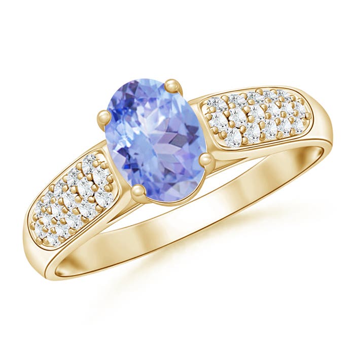 A - Tanzanite / 1.09 CT / 14 KT Yellow Gold