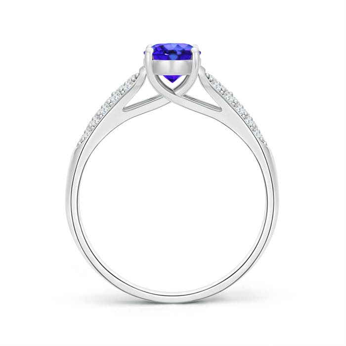 AAA - Tanzanite / 1.09 CT / 14 KT White Gold