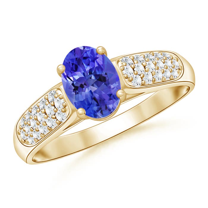 AAA - Tanzanite / 1.09 CT / 14 KT Yellow Gold