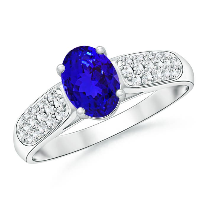 AAAA - Tanzanite / 1.09 CT / 14 KT White Gold